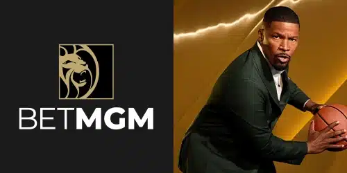 BetMGM kansas image with actor Jamie Foxx holding a basketball