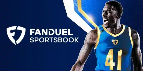 FanDuel Sportsbook Kansas mobile banner with a basketball player.