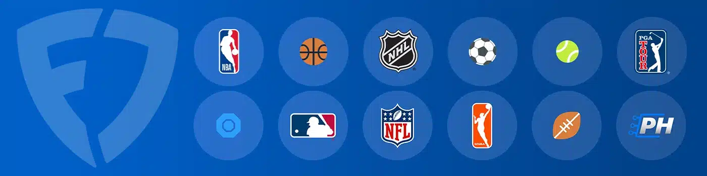 FanDuel KS desktop banner with icons for various sports and leagues