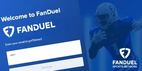 FanDuel KS welcome screen with a promotion desktop banner